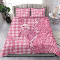 Pink Hawaii Palaka Cowboy Turtle Bedding Set Hawaiian Paniolo Puakenikeni Maile Lei DT05 - Polynesian Pride