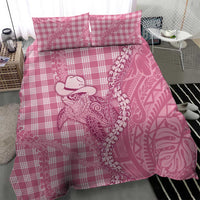 Pink Hawaii Palaka Cowboy Turtle Bedding Set Hawaiian Paniolo Puakenikeni Maile Lei DT05 - Polynesian Pride