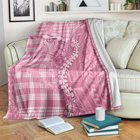 Pink Hawaii Palaka Cowboy Turtle Blanket Hawaiian Paniolo Puakenikeni Maile Lei DT05 Pink - Polynesian Pride