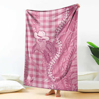 Pink Hawaii Palaka Cowboy Turtle Blanket Hawaiian Paniolo Puakenikeni Maile Lei DT05 - Polynesian Pride