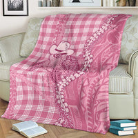 Pink Hawaii Palaka Cowboy Turtle Blanket Hawaiian Paniolo Puakenikeni Maile Lei DT05 - Polynesian Pride