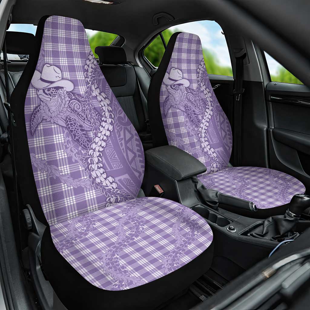 Purple Hawaii Palaka Cowboy Turtle Car Seat Cover Hawaiian Paniolo Puakenikeni Maile Lei DT05 One Size Purple - Polynesian Pride