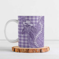 Purple Hawaii Palaka Cowboy Turtle Ceramic Mug Hawaiian Paniolo Puakenikeni Maile Lei DT05 Purple - Polynesian Pride