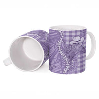 Purple Hawaii Palaka Cowboy Turtle Ceramic Mug Hawaiian Paniolo Puakenikeni Maile Lei DT05 - Polynesian Pride