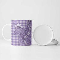 Purple Hawaii Palaka Cowboy Turtle Ceramic Mug Hawaiian Paniolo Puakenikeni Maile Lei DT05 - Polynesian Pride