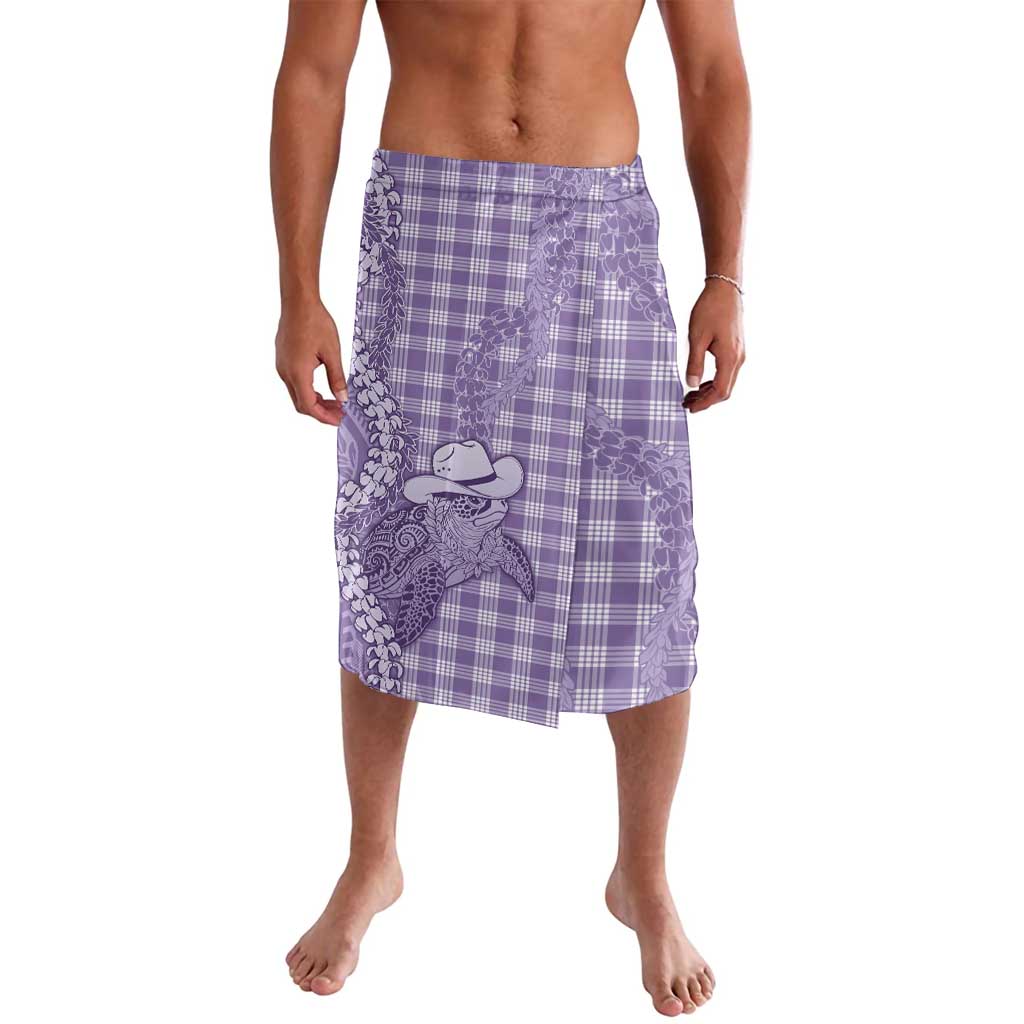 Purple Hawaii Palaka Cowboy Turtle Lavalava Hawaiian Paniolo Puakenikeni Maile Lei DT05 Purple - Polynesian Pride