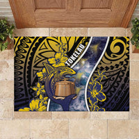 Tokelau Rubber Doormat National Badge Waves Style DT05 Yellow - Polynesian Pride