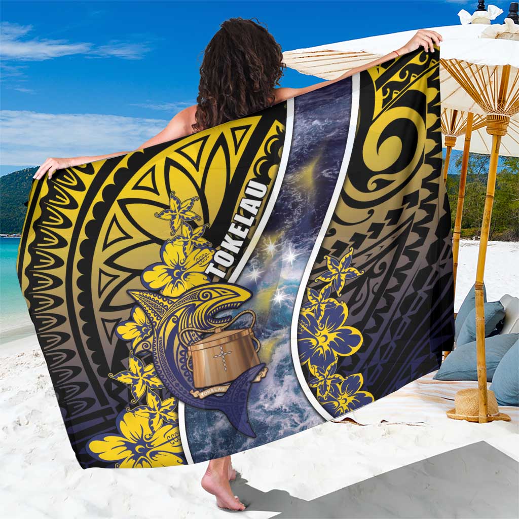 Tokelau Sarong National Badge Waves Style DT05 One Size 44 x 66 inches Yellow - Polynesian Pride