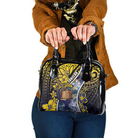 Tokelau Shoulder Handbag National Badge Waves Style DT05 One Size Yellow - Polynesian Pride