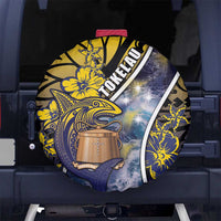 Tokelau Spare Tire Cover National Badge Waves Style DT05 No hole Yellow - Polynesian Pride