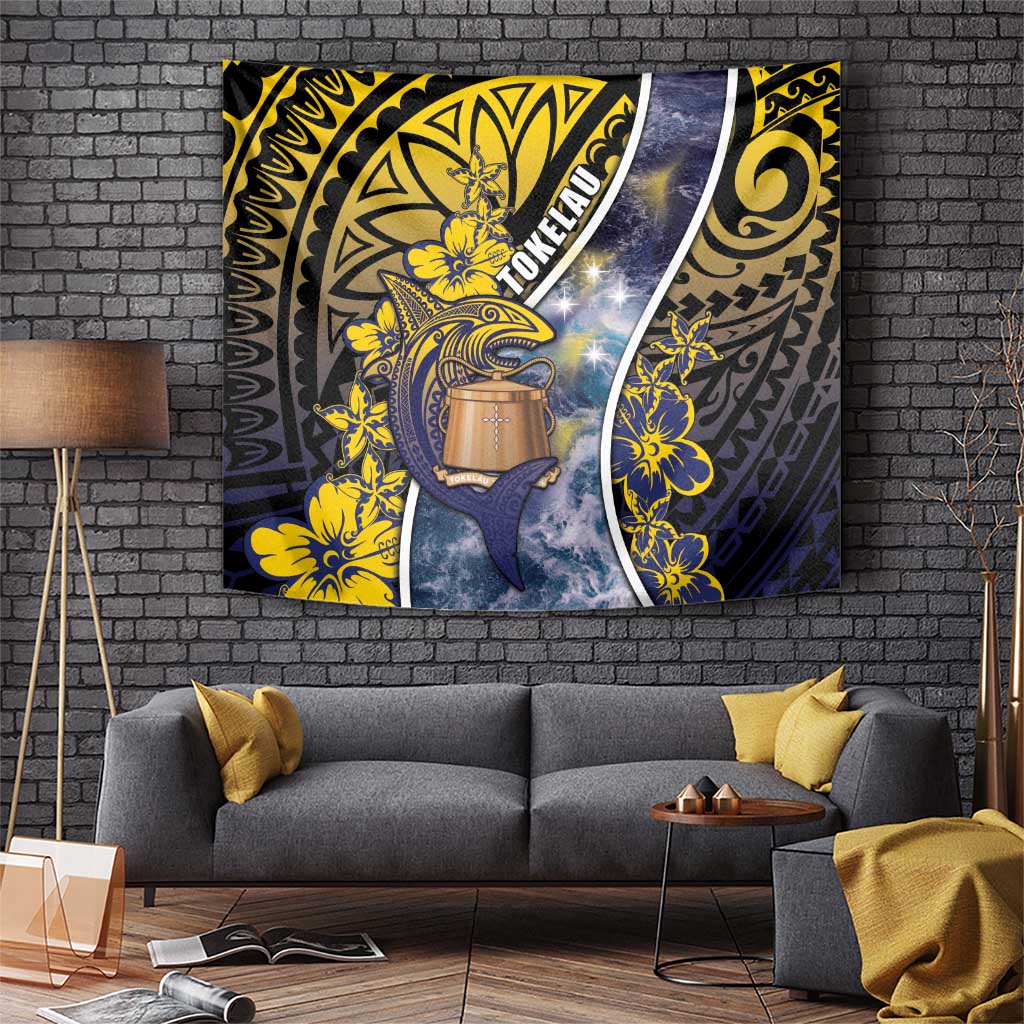 Tokelau Tapestry National Badge Waves Style DT05 Yellow - Polynesian Pride
