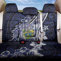 Pitcairn Islands Back Car Seat Cover Coat Of Arms Waves Style DT05 One Size Navy - Polynesian Pride