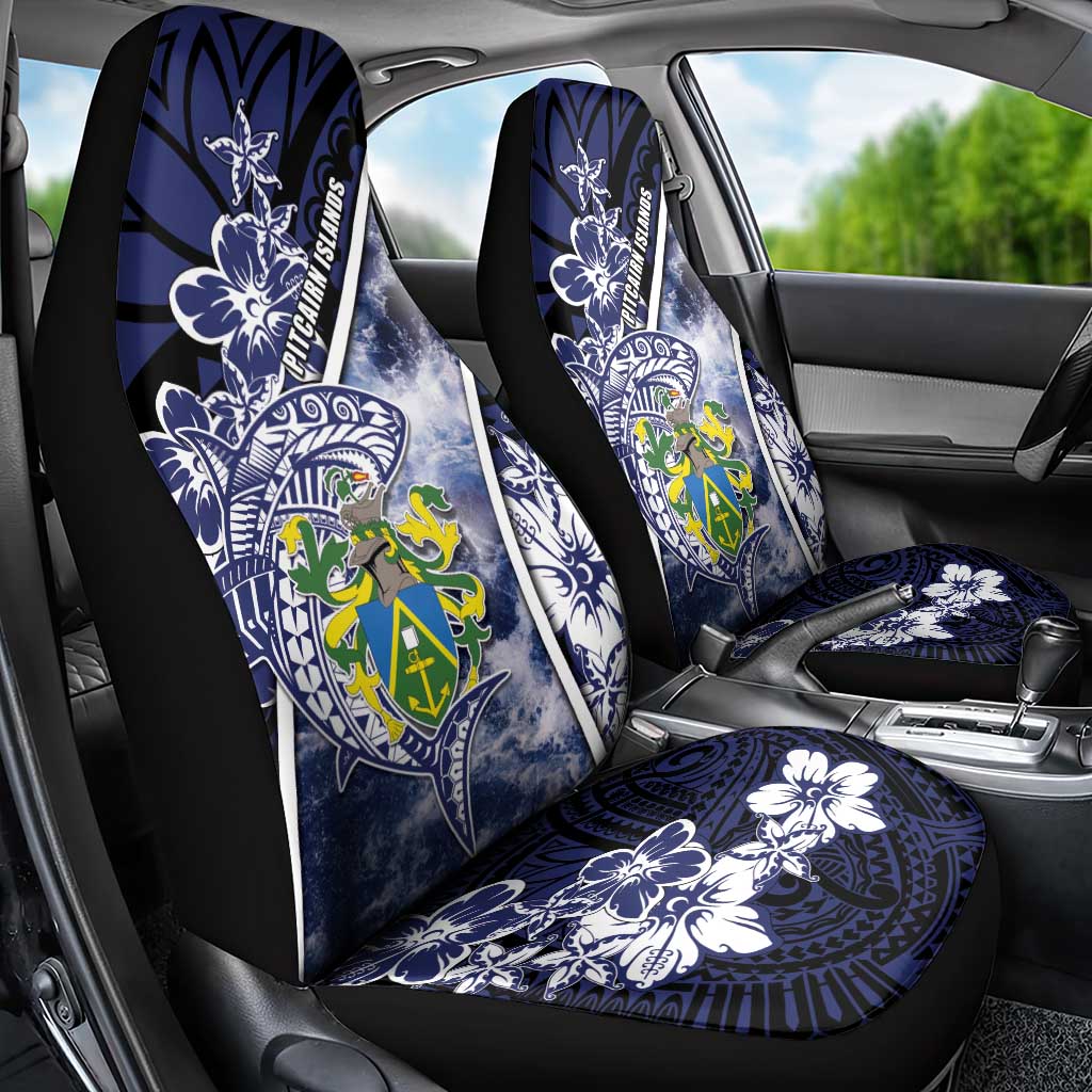 Pitcairn Islands Car Seat Cover Coat Of Arms Waves Style DT05 - Polynesian Pride
