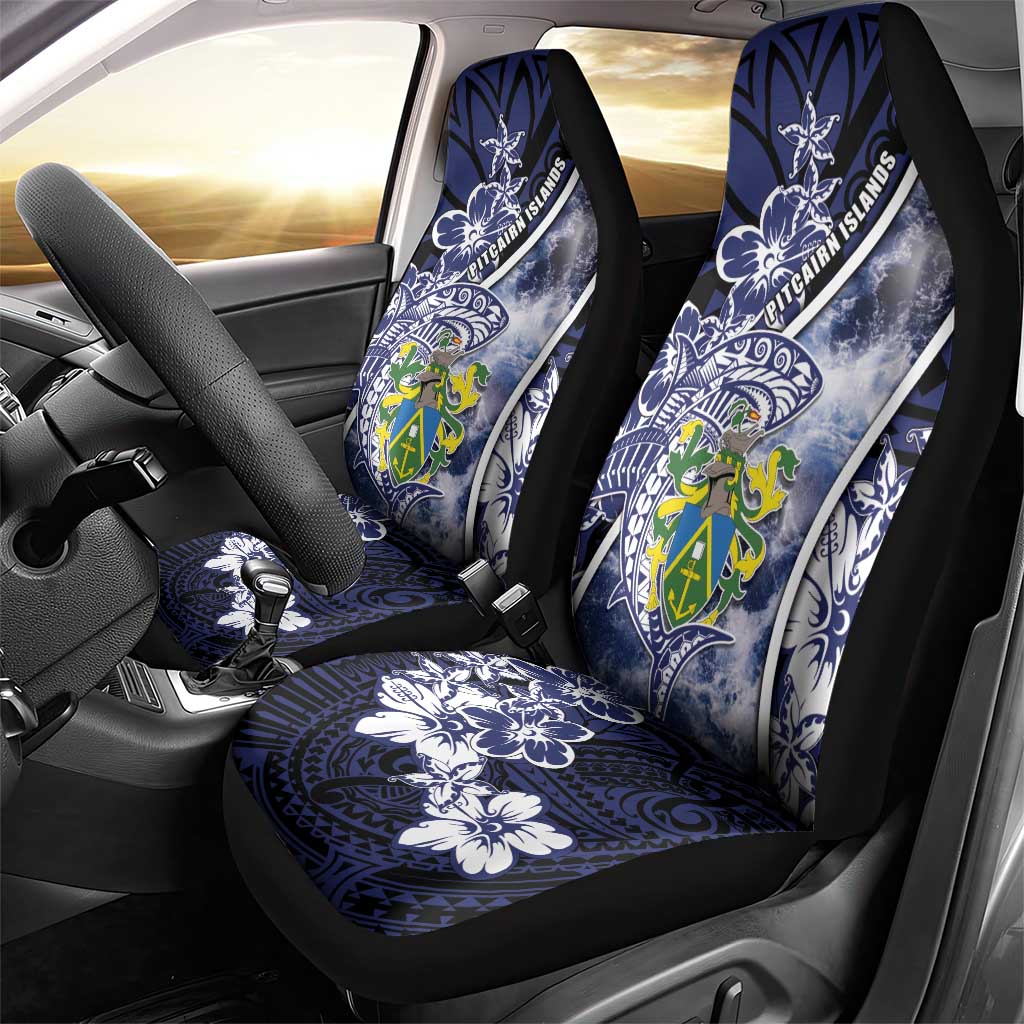 Pitcairn Islands Car Seat Cover Coat Of Arms Waves Style DT05 - Polynesian Pride