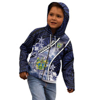 Personalised Pitcairn Islands Kid Hoodie Coat Of Arms Waves Style DT05 - Polynesian Pride