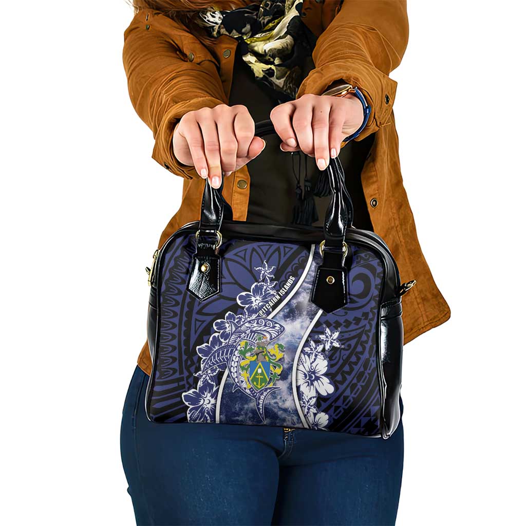 Pitcairn Islands Shoulder Handbag Coat Of Arms Waves Style DT05 One Size Navy - Polynesian Pride