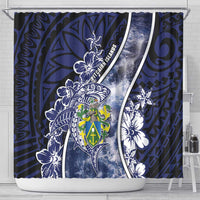 Pitcairn Islands Shower Curtain Coat Of Arms Waves Style DT05 - Polynesian Pride