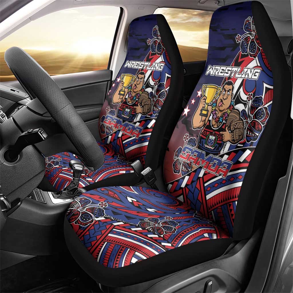 Samoa Wrestling Car Seat Cover Polynesian Warrior Funny Style DT05 - Polynesian Pride