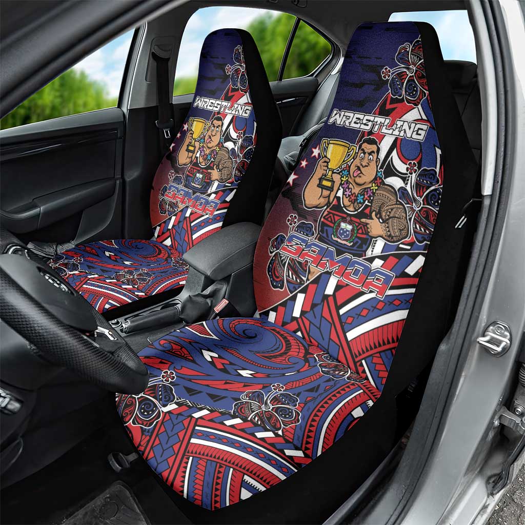 Samoa Wrestling Car Seat Cover Polynesian Warrior Funny Style DT05 - Polynesian Pride