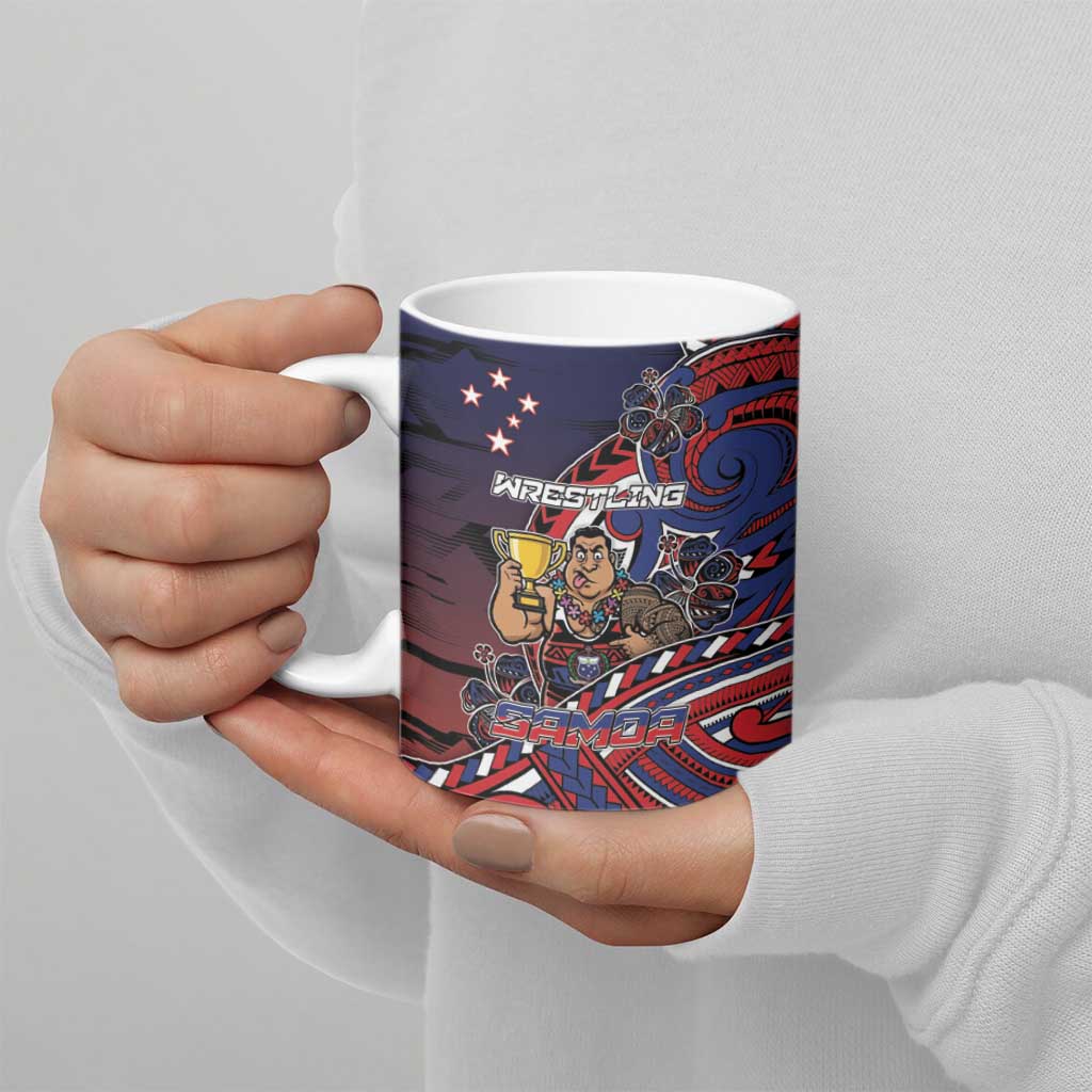 Personalised Samoa Wrestling Ceramic Mug Polynesian Warrior Funny Style DT05 - Polynesian Pride