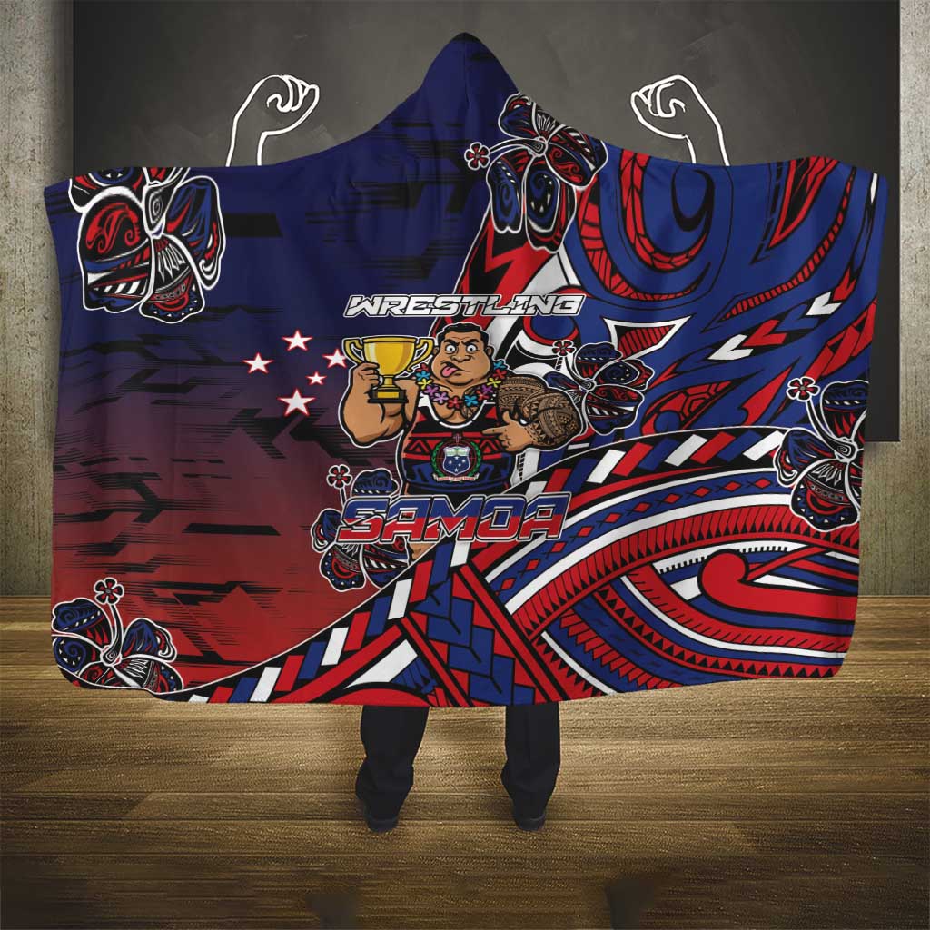 Samoa Wrestling Hooded Blanket Polynesian Warrior Funny Style DT05 - Polynesian Pride