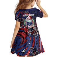 Personalised Samoa Wrestling Kid Short Sleeve Dress Polynesian Warrior Funny Style DT05 - Polynesian Pride