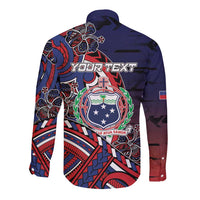 Personalised Samoa Wrestling Long Sleeve Button Shirt Polynesian Warrior Funny Style DT05 - Polynesian Pride