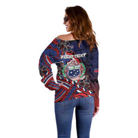 Personalised Samoa Wrestling Off Shoulder Sweater Polynesian Warrior Funny Style DT05 - Polynesian Pride