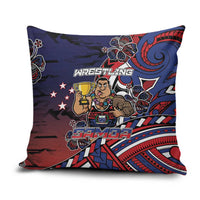 Samoa Wrestling Pillow Cover Polynesian Warrior Funny Style DT05 Navy - Polynesian Pride