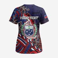 Personalised Samoa Wrestling Scrub Top Polynesian Warrior Funny Style DT05 - Polynesian Pride