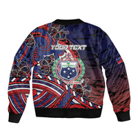 Personalised Samoa Wrestling Sleeve Zip Bomber Jacket Polynesian Warrior Funny Style DT05 - Polynesian Pride