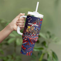Personalised Samoa Wrestling Tumbler With Handle Polynesian Warrior Funny Style DT05 - Polynesian Pride