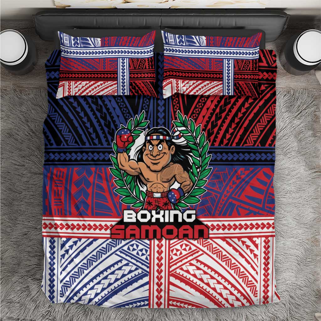 Samoa Boxing Bedding Set Samoan Boxer Funny Style DT05 Red - Polynesian Pride