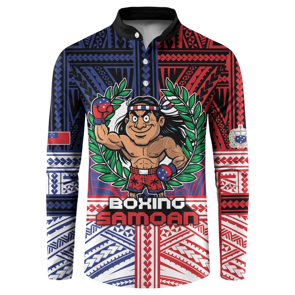 Personalised Samoa Boxing Button Sweatshirt Samoan Boxer Funny Style DT05 Red - Polynesian Pride