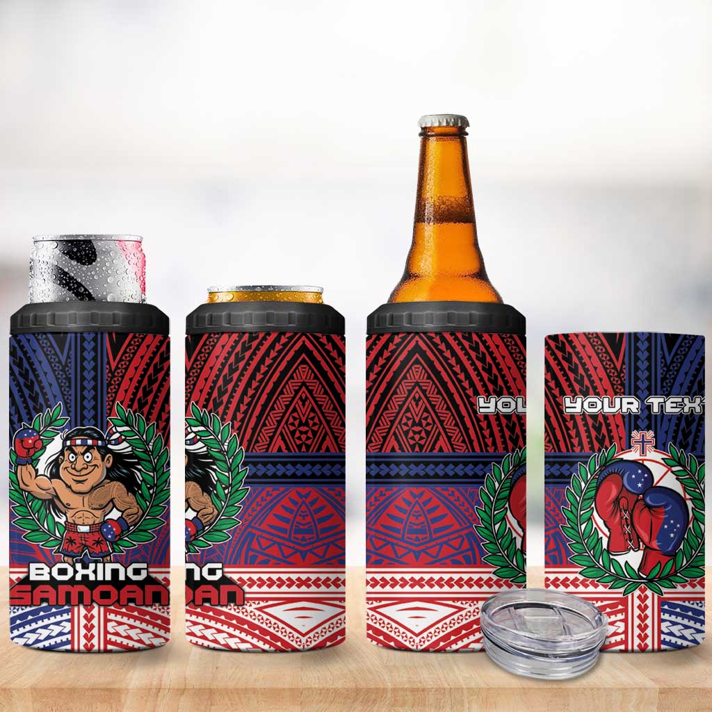 Personalised Samoa Boxing 4 in 1 Can Cooler Tumbler Samoan Boxer Funny Style DT05 - Polynesian Pride