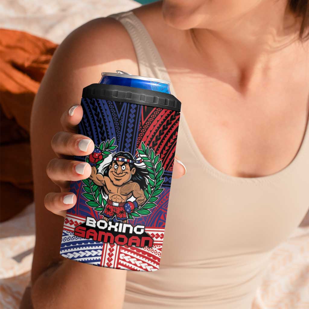 Personalised Samoa Boxing 4 in 1 Can Cooler Tumbler Samoan Boxer Funny Style DT05 - Polynesian Pride