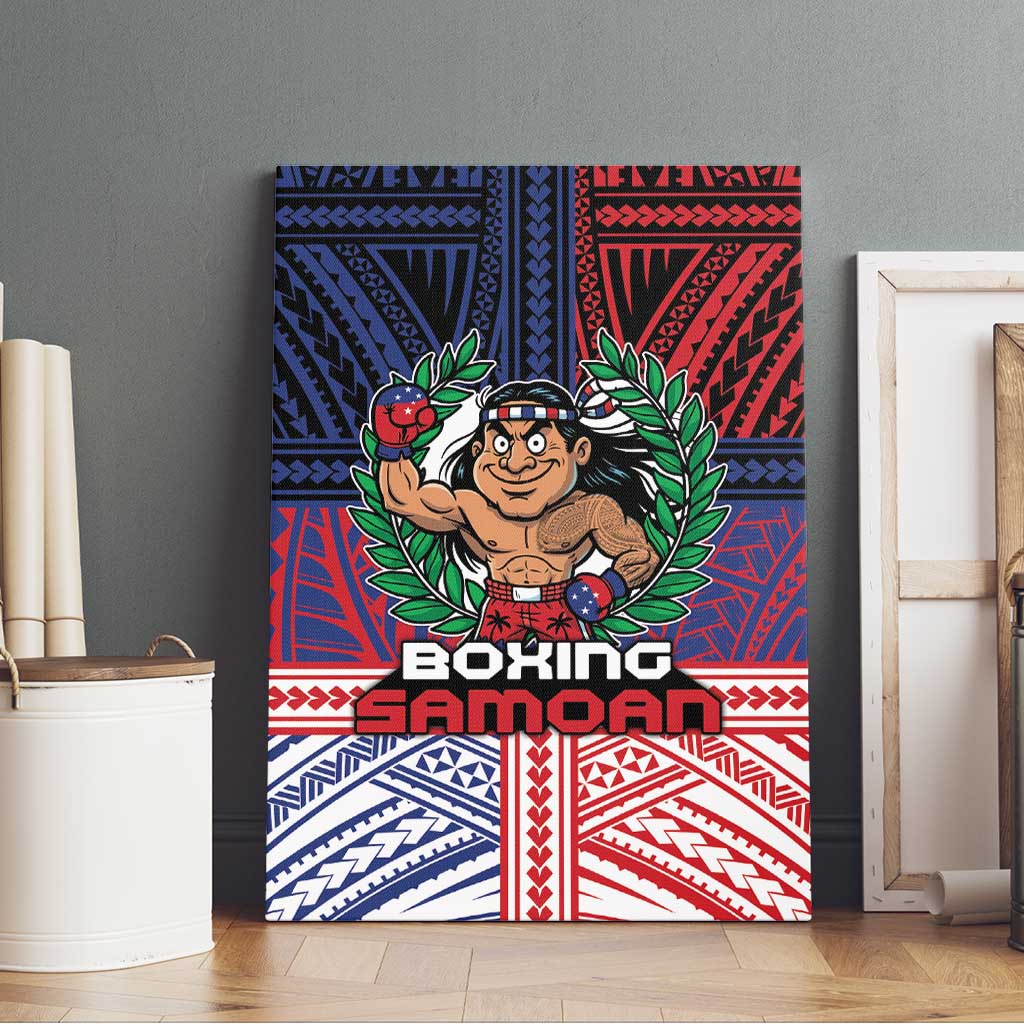 Samoa Boxing Canvas Wall Art Samoan Boxer Funny Style DT05 - Polynesian Pride