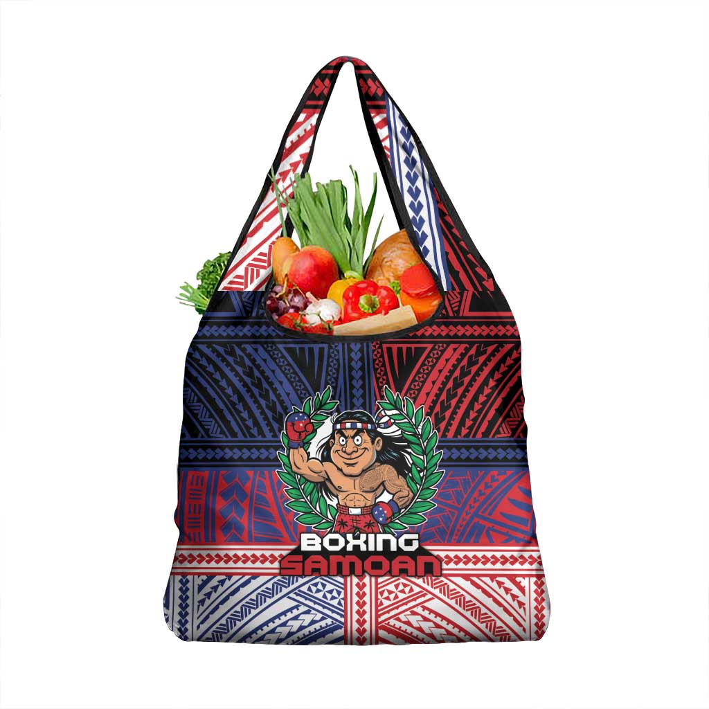 Samoa Boxing Grocery Bag Samoan Boxer Funny Style DT05 1-pack One Size Red - Polynesian Pride
