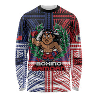 Personalised Samoa Boxing Long Sleeve Shirt Samoan Boxer Funny Style DT05 Unisex Red - Polynesian Pride