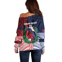 Personalised Samoa Boxing Off Shoulder Sweater Samoan Boxer Funny Style DT05 - Polynesian Pride