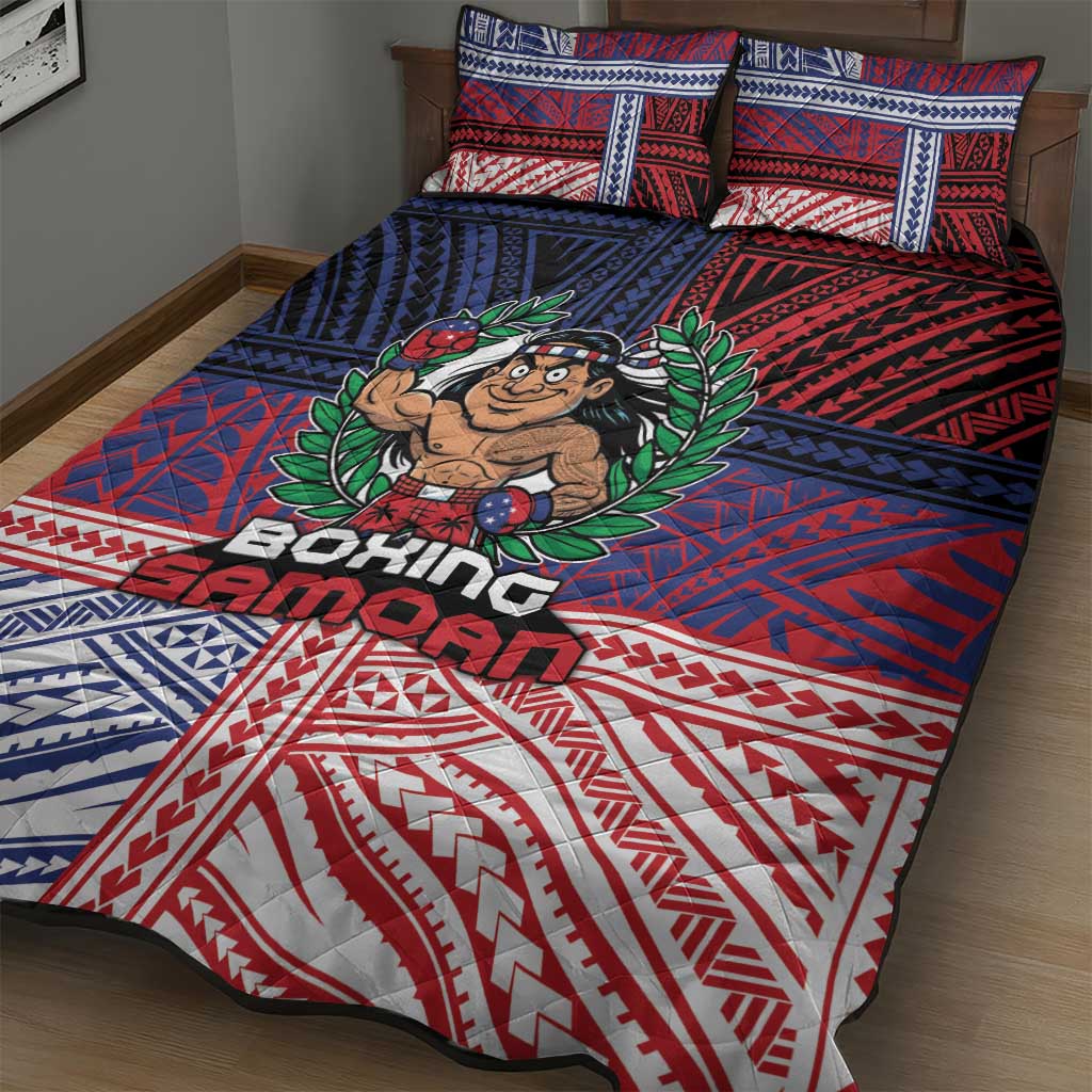 Samoa Boxing Quilt Bed Set Samoan Boxer Funny Style DT05 - Polynesian Pride