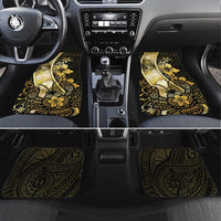 Niue Car Mats Niuean Crab Waves Style DT05 Set 4pcs Gold - Polynesian Pride