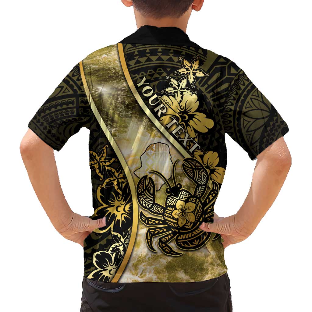 Personalised Niue Kid Hawaiian Shirt Niuean Crab Waves Style DT05 - Polynesian Pride
