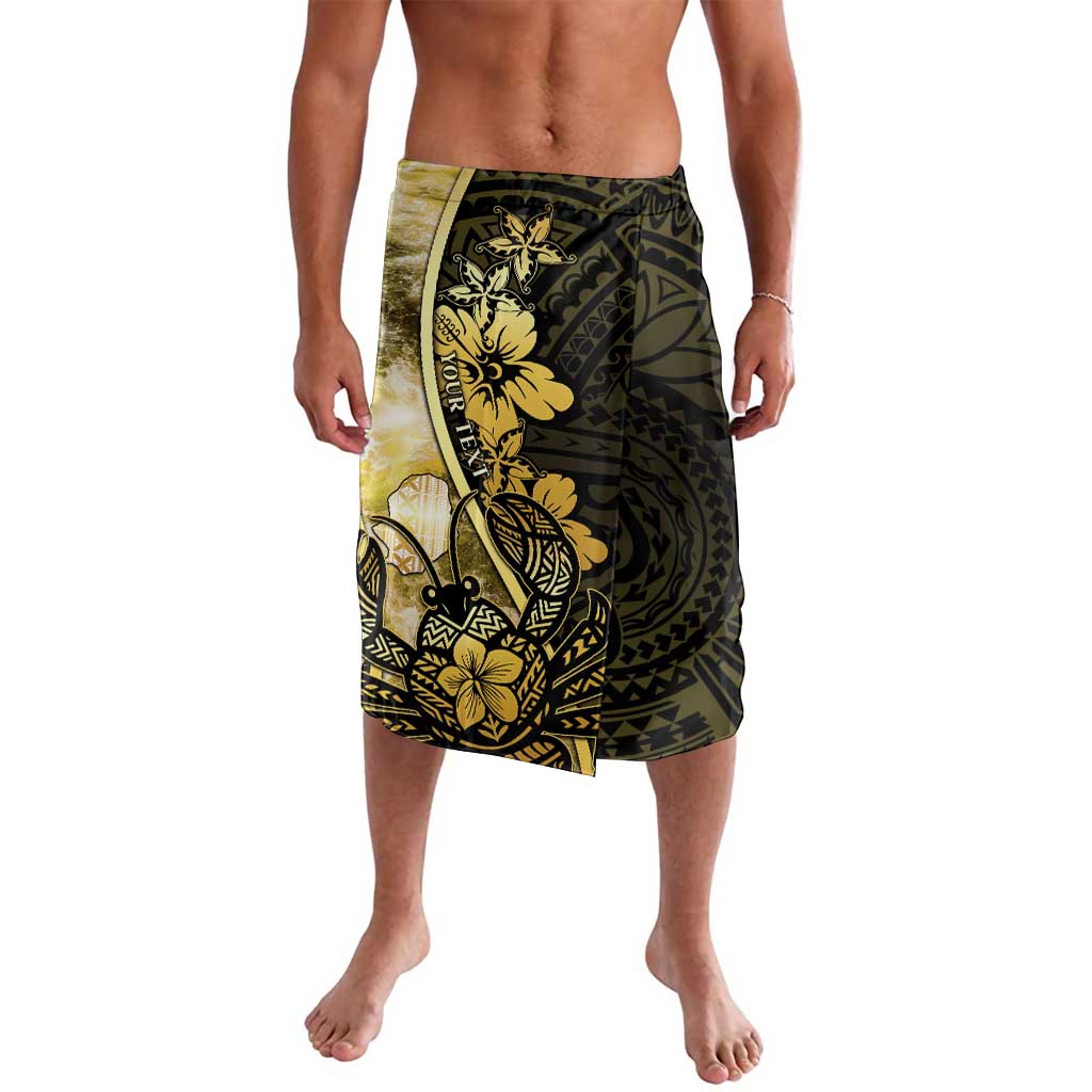 Personalised Niue Lavalava Niuean Crab Waves Style DT05 Gold - Polynesian Pride