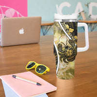 Personalised Niue Tumbler With Handle Niuean Crab Waves Style DT05 - Polynesian Pride