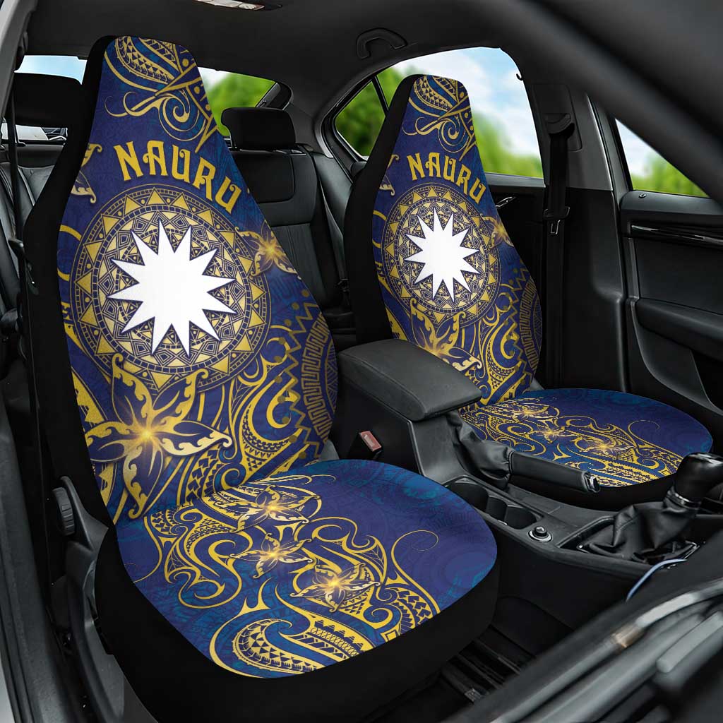Nauru Car Seat Cover Hibiscus Polynesian Tribal Pattern DT05 One Size Navy - Polynesian Pride