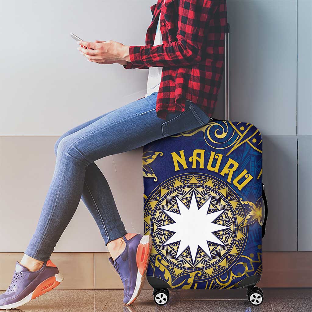 Nauru Luggage Cover Hibiscus Polynesian Tribal Pattern DT05 - Polynesian Pride