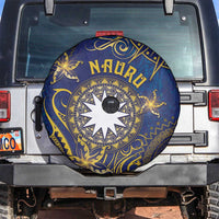 Nauru Spare Tire Cover Hibiscus Polynesian Tribal Pattern DT05 Navy - Polynesian Pride
