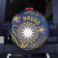 Nauru Spare Tire Cover Hibiscus Polynesian Tribal Pattern DT05 No hole Navy - Polynesian Pride