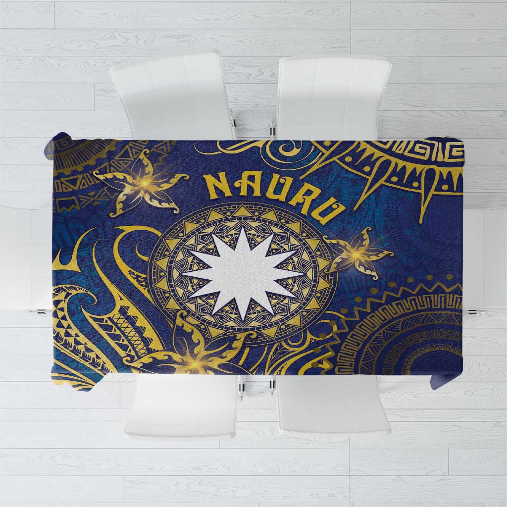 Nauru Tablecloth Hibiscus Polynesian Tribal Pattern DT05 Navy - Polynesian Pride